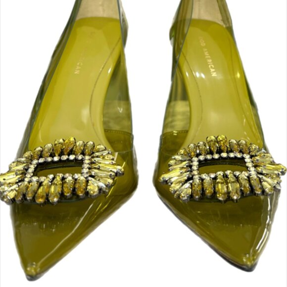 Good American Olive/Gold CINDER-F*CKING-RELLA PUMP Size 13 - Picture 10 of 11